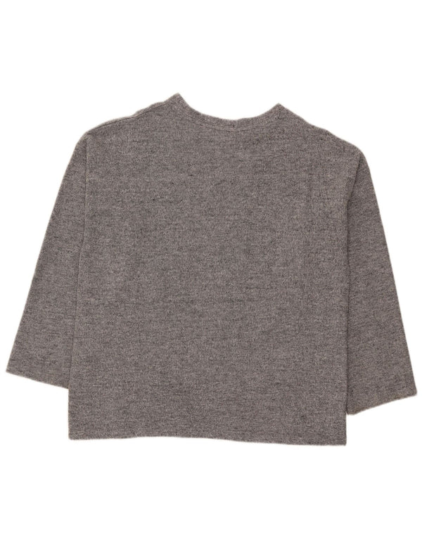 Top Zara Trafaluc da donna, vestibilità ampia, maniche a 3/4, UK 14, grigio medio chiazzato