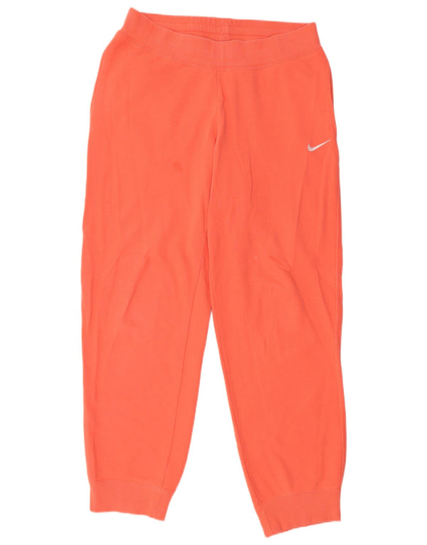NIKE Pantaloni da tuta da donna Joggers UK 16 Large Arancione Cotone