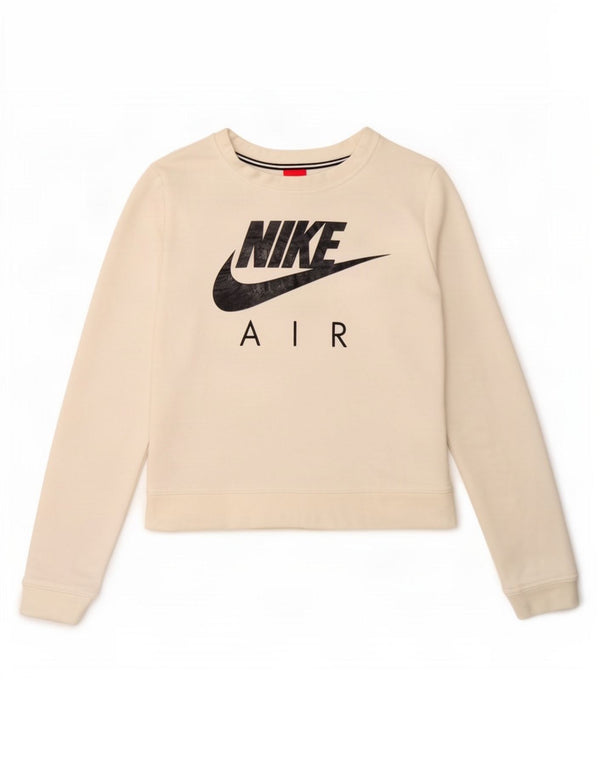 Felpa con grafica corta Nike da donna UK 10 piccola in cotone bianco