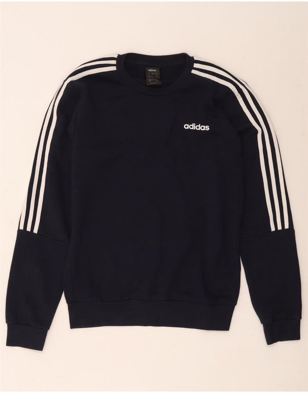 Felpa Adidas da uomo maglione piccolo blu navy in cotone