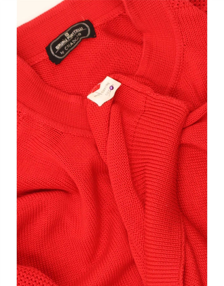Maglione cardigan da uomo vintage grande cotone rosso