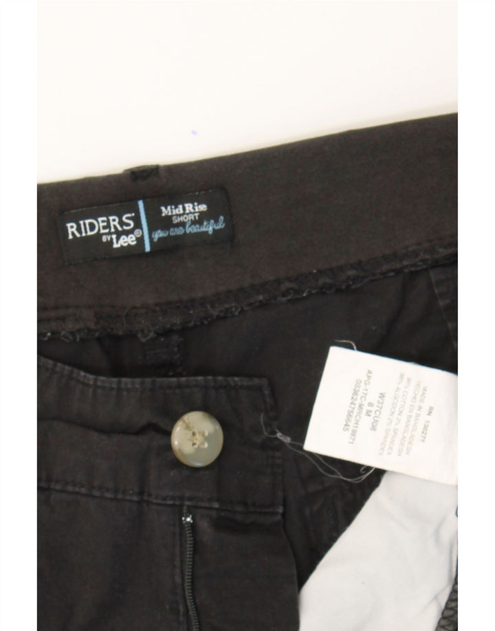 LEE Womens Riders Mid Rise Chino Shorts US 8 Medium W28 Black Cotton Vintage Lee and Second-Hand Lee from Messina Hembry 
