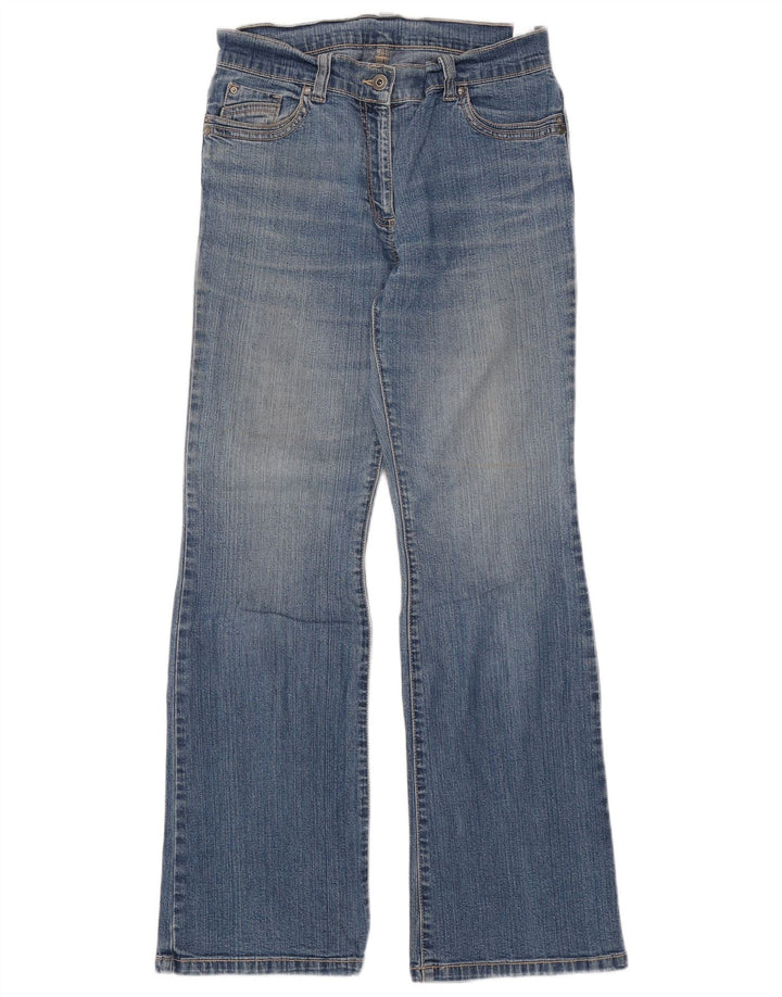MARKS & SPENCER Jeans bootcut da donna UK 8 piccoli W30 L30 cotone blu