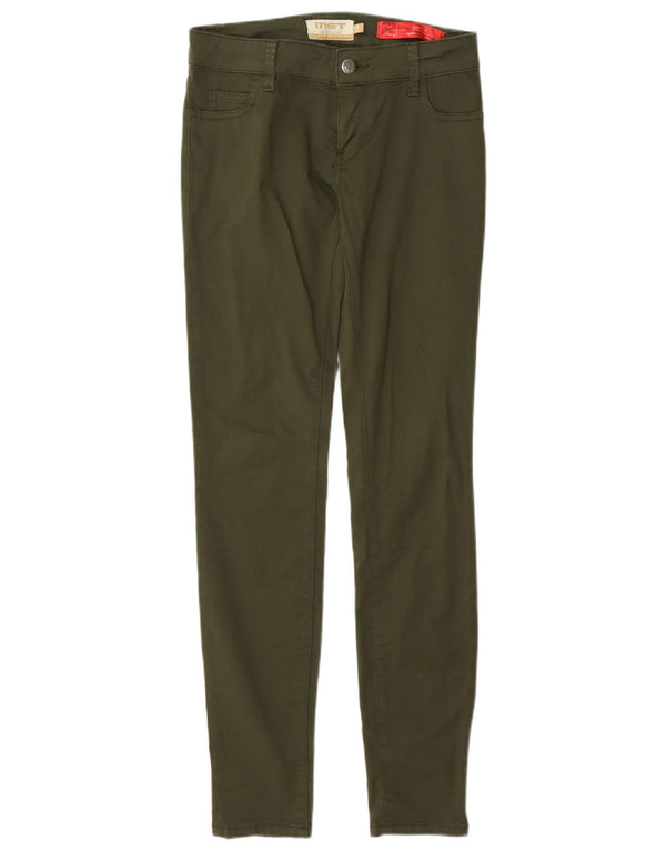 Pantaloni casual skinny regolari Jessica da donna MET W26 L30 cotone kaki