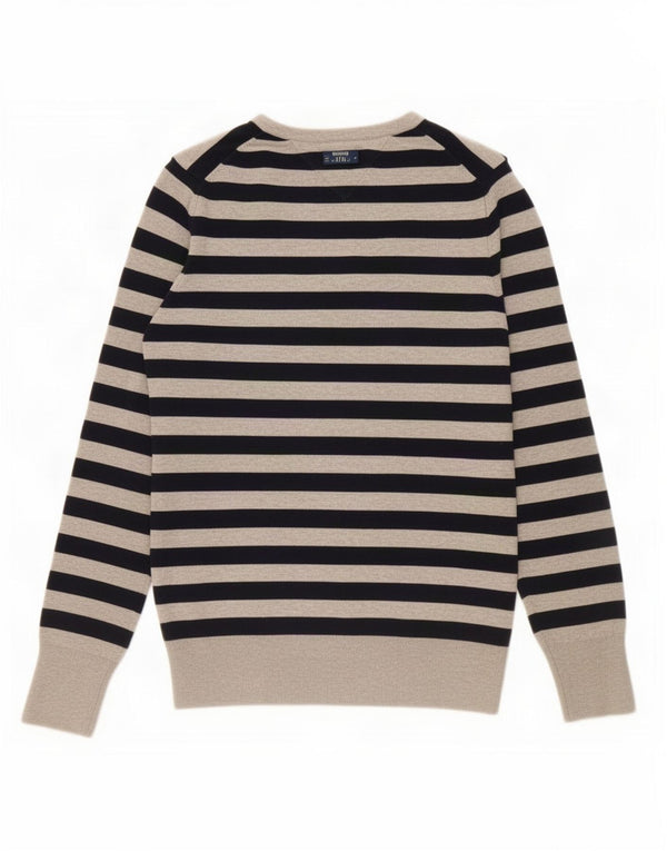Maglione maglione con scollo a V da donna Tommy Hilfiger UK 12 Grigio medio a righe