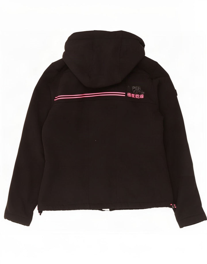 Giacca a vento con cappuccio da donna Superdry UK 12 media nera