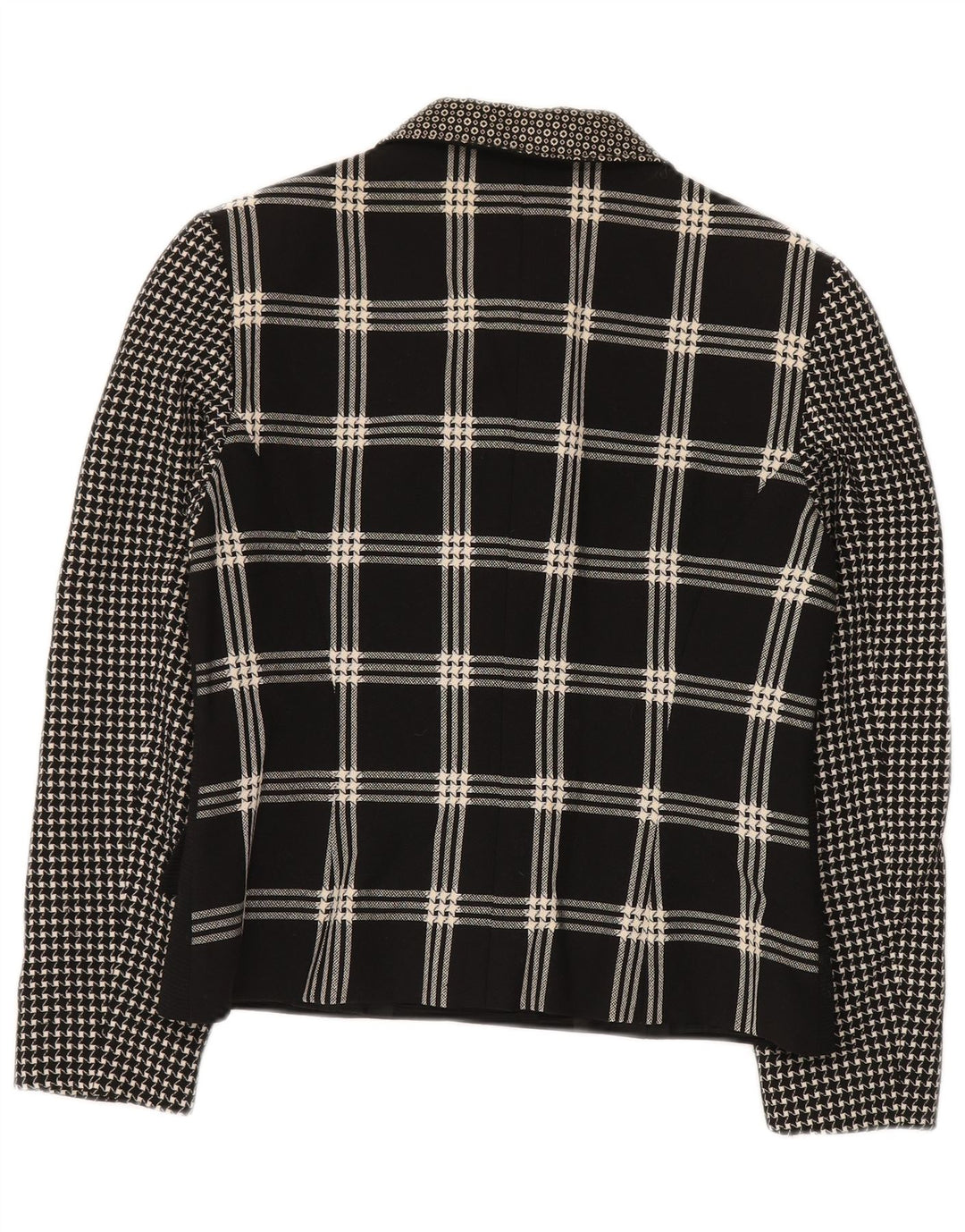 GENNY Giacca Blazer da Donna a 6 Bottoni UK 14 Patchwork Nero Medio