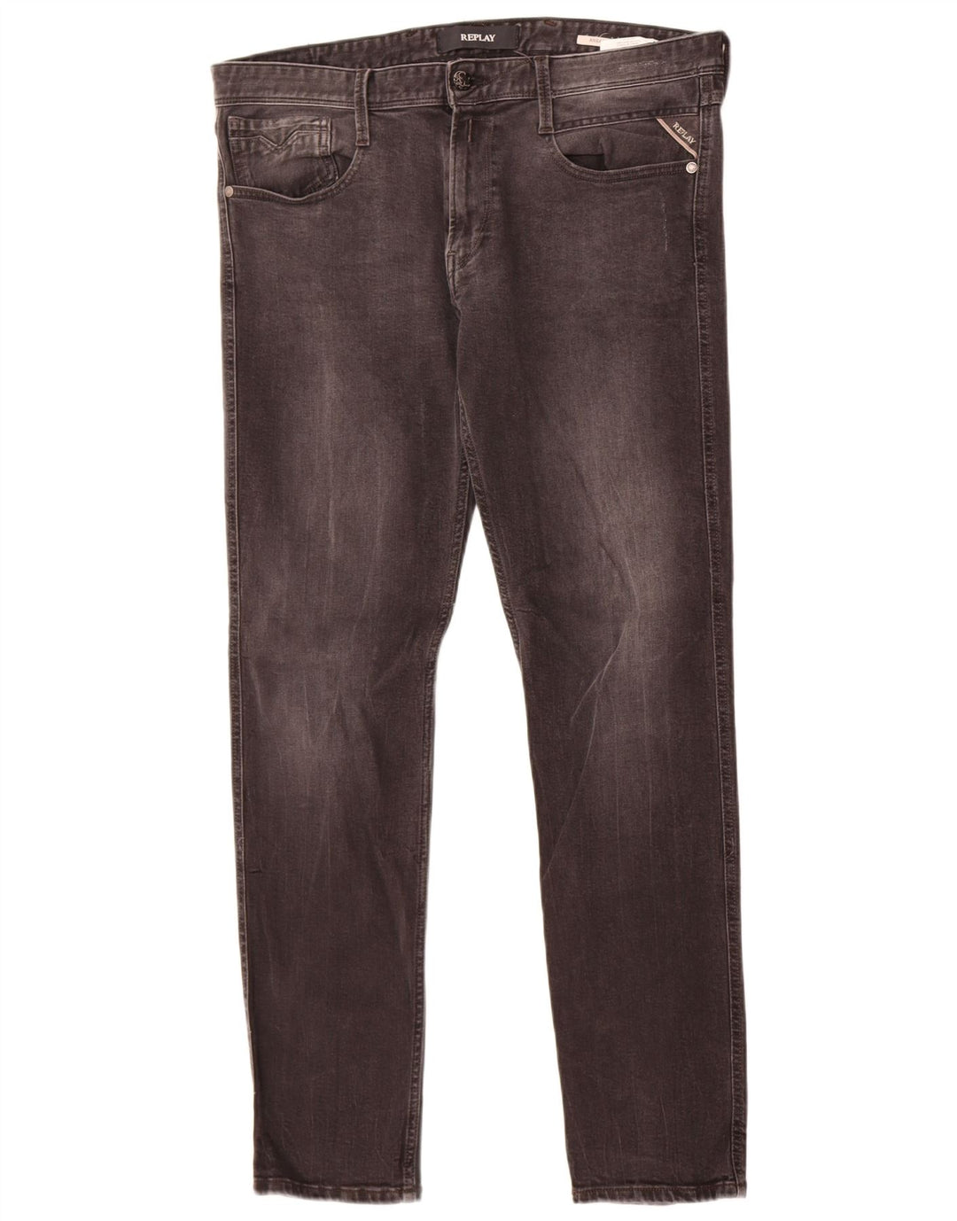 Replay Jeans Anbass Slim da Uomo W34 L32 Cotone Nero