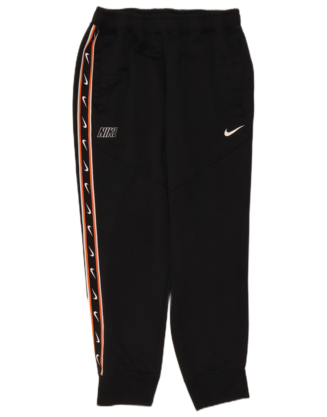 Pantaloni da tuta con grafica Nike da donna, pantaloni da jogging, UK 16, grande, poliestere nero