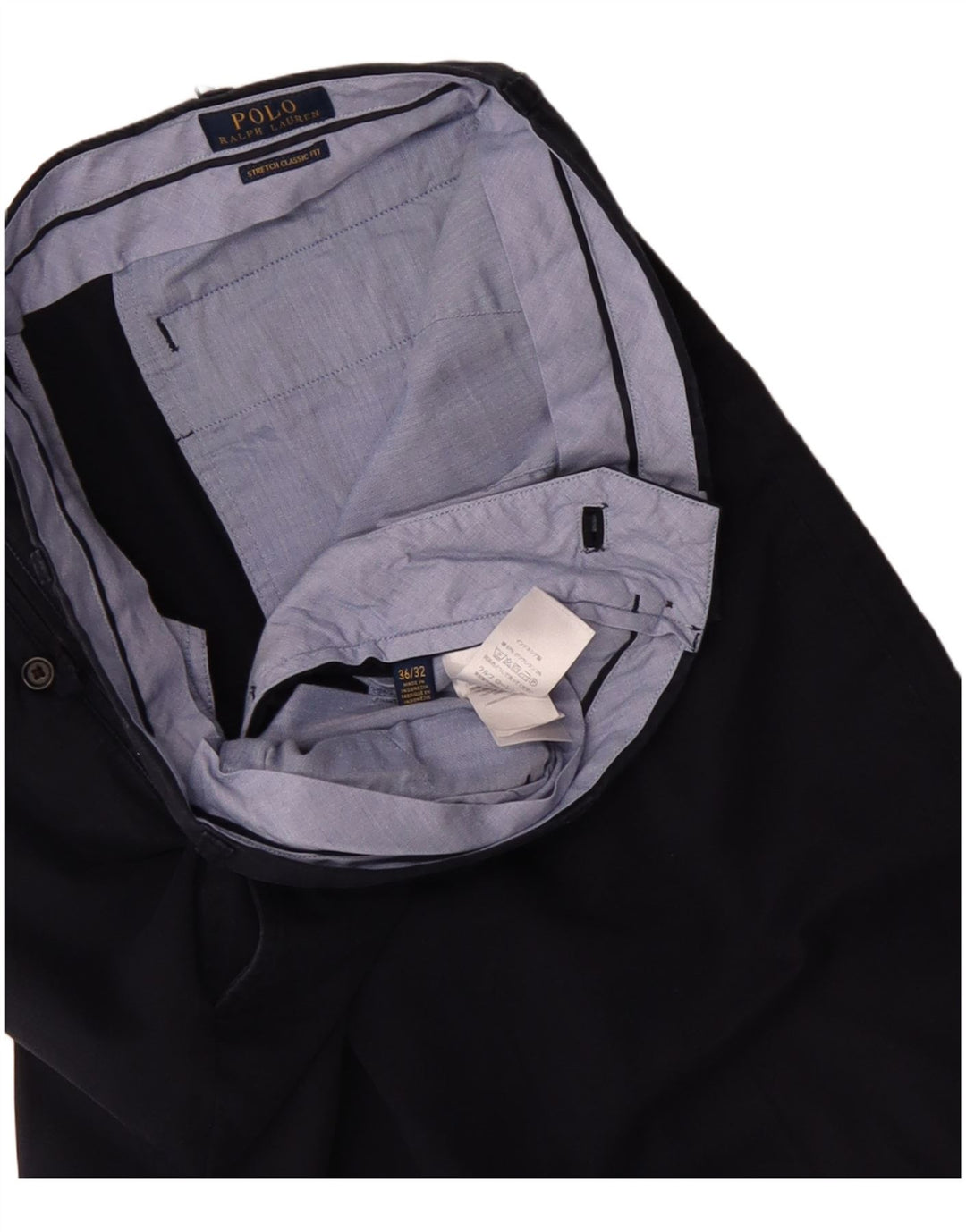 POLO RALPH LAUREN Pantaloni chino da uomo dalla vestibilità classica W36 L32 Blu navy