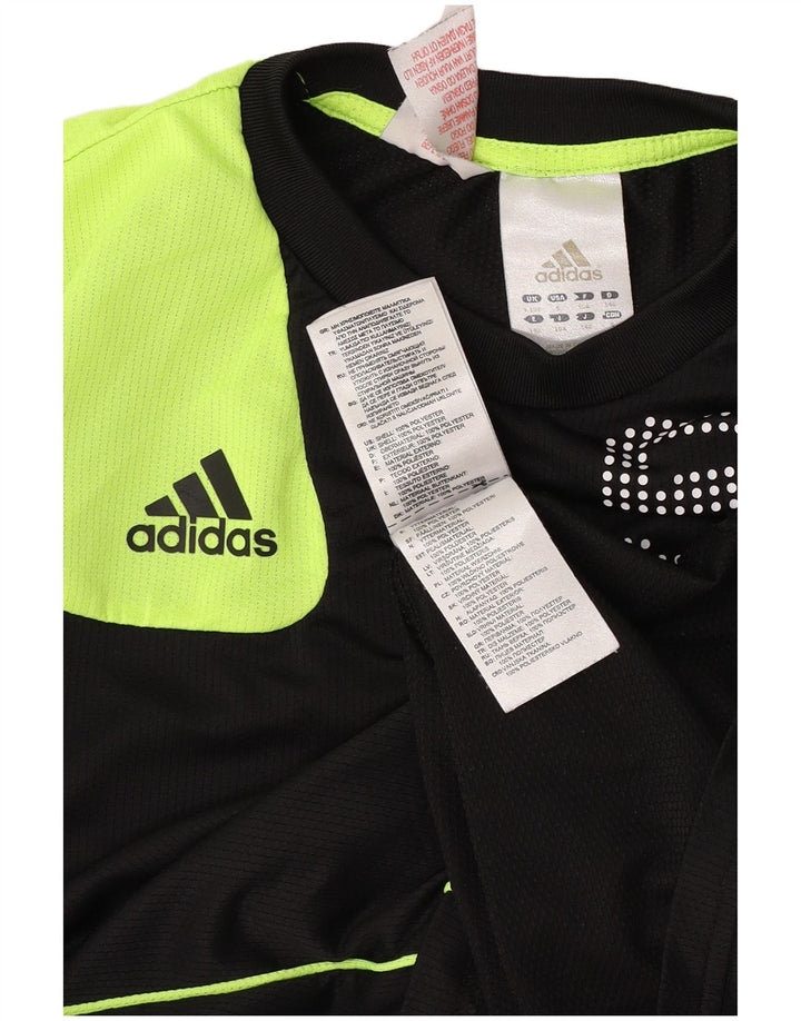 T-shirt grafica da ragazzo Adidas Top 9-10 anni in poliestere color block nero