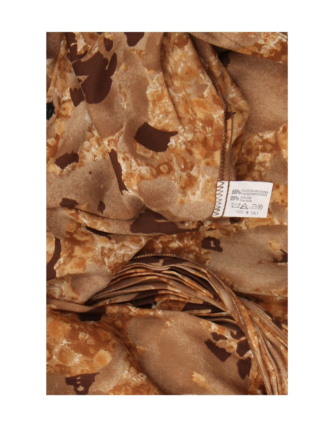 Camicetta camicia vintage da donna UK 16 Grande poliestere floreale beige