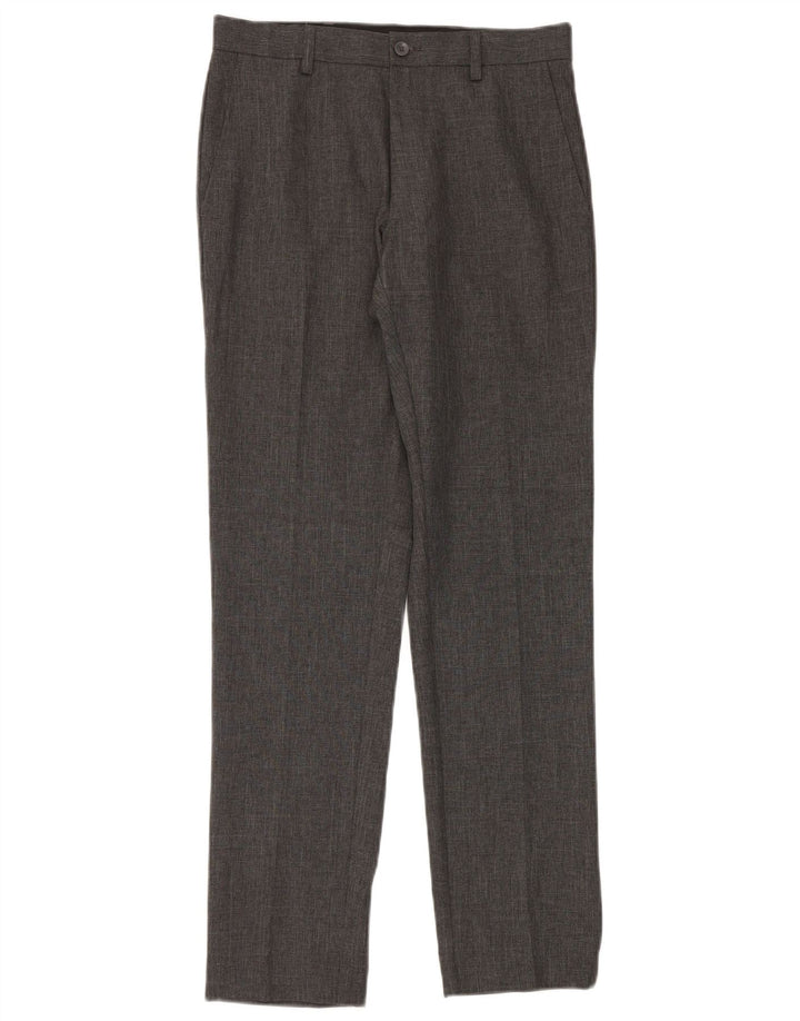 Pantaloni chino slim da uomo Marks & Spencer W28 L31 poliestere grigio