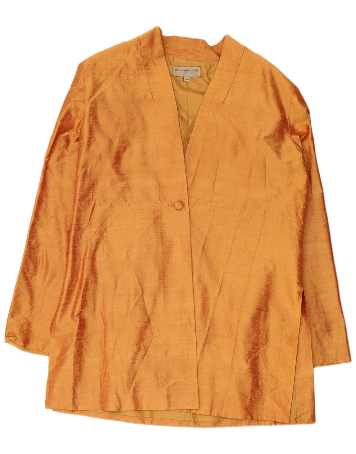 Giacca Blazer 1 Bottone Donna Blunauta IT 44 Seta Arancione Medio