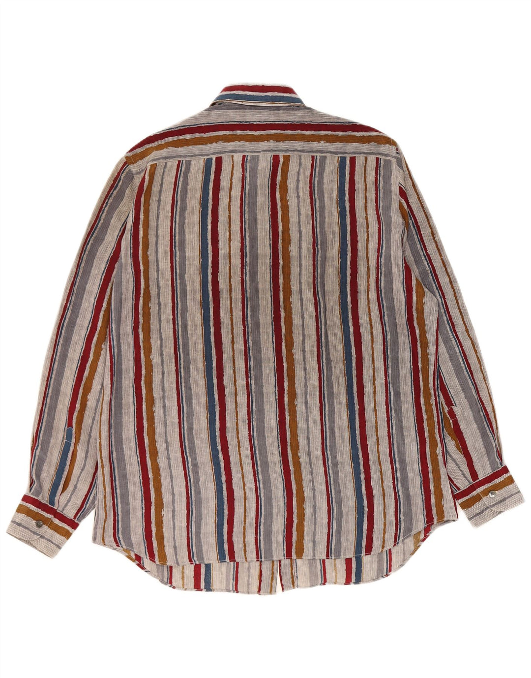 Camicia vintage da uomo taglia 42 grande seta a righe multicolori