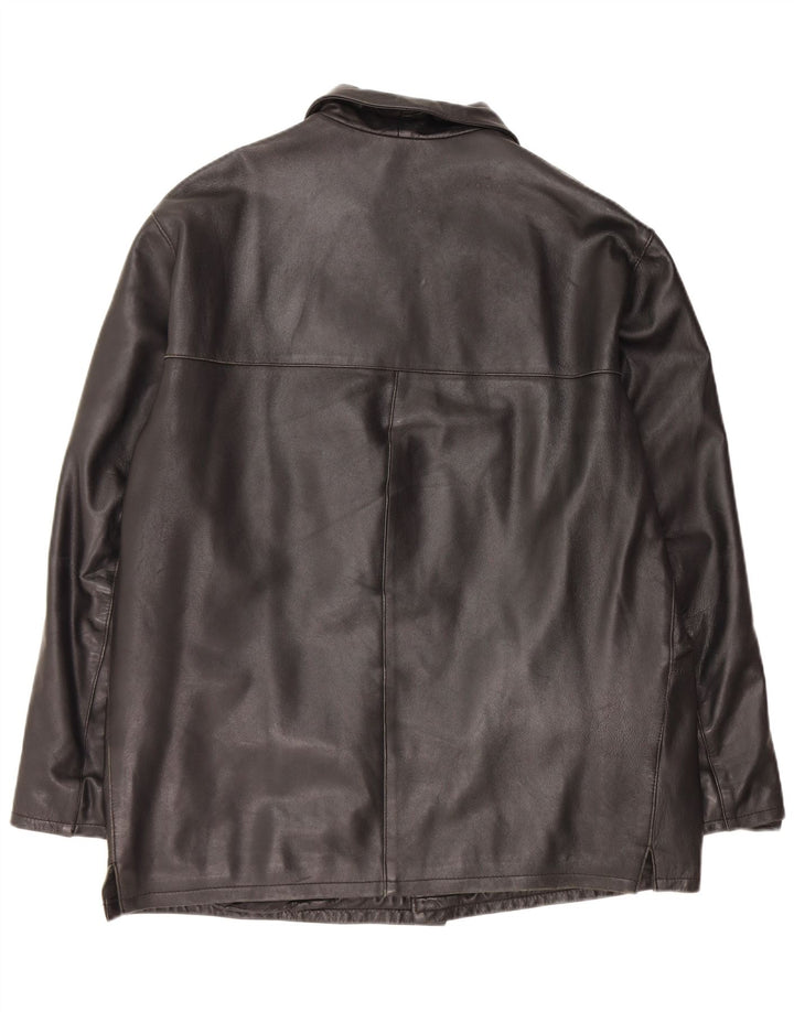 Giacca in pelle vintage da uomo UK 42 XL in pelle nera