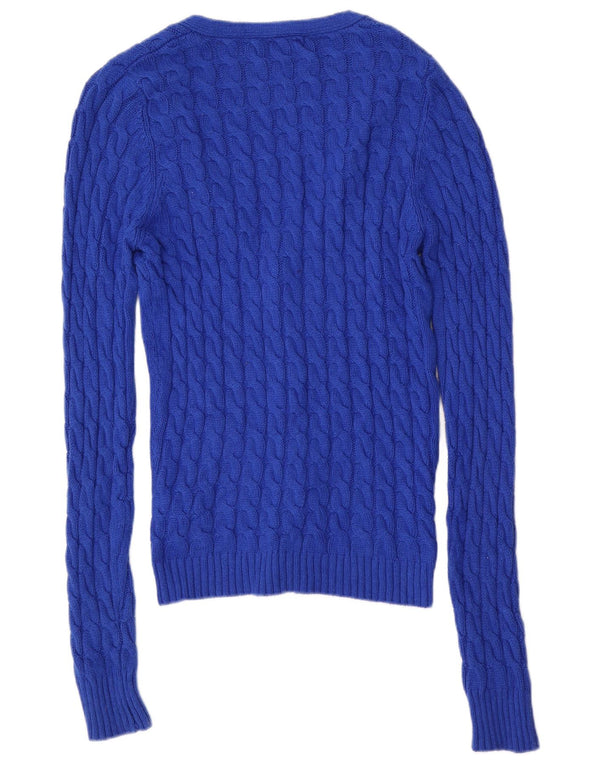 Maglione cardigan da uomo Zara in cotone blu medio