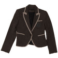 Giacca blazer corta a 1 bottone da donna Zara UK 10 piccola poliestere grigio