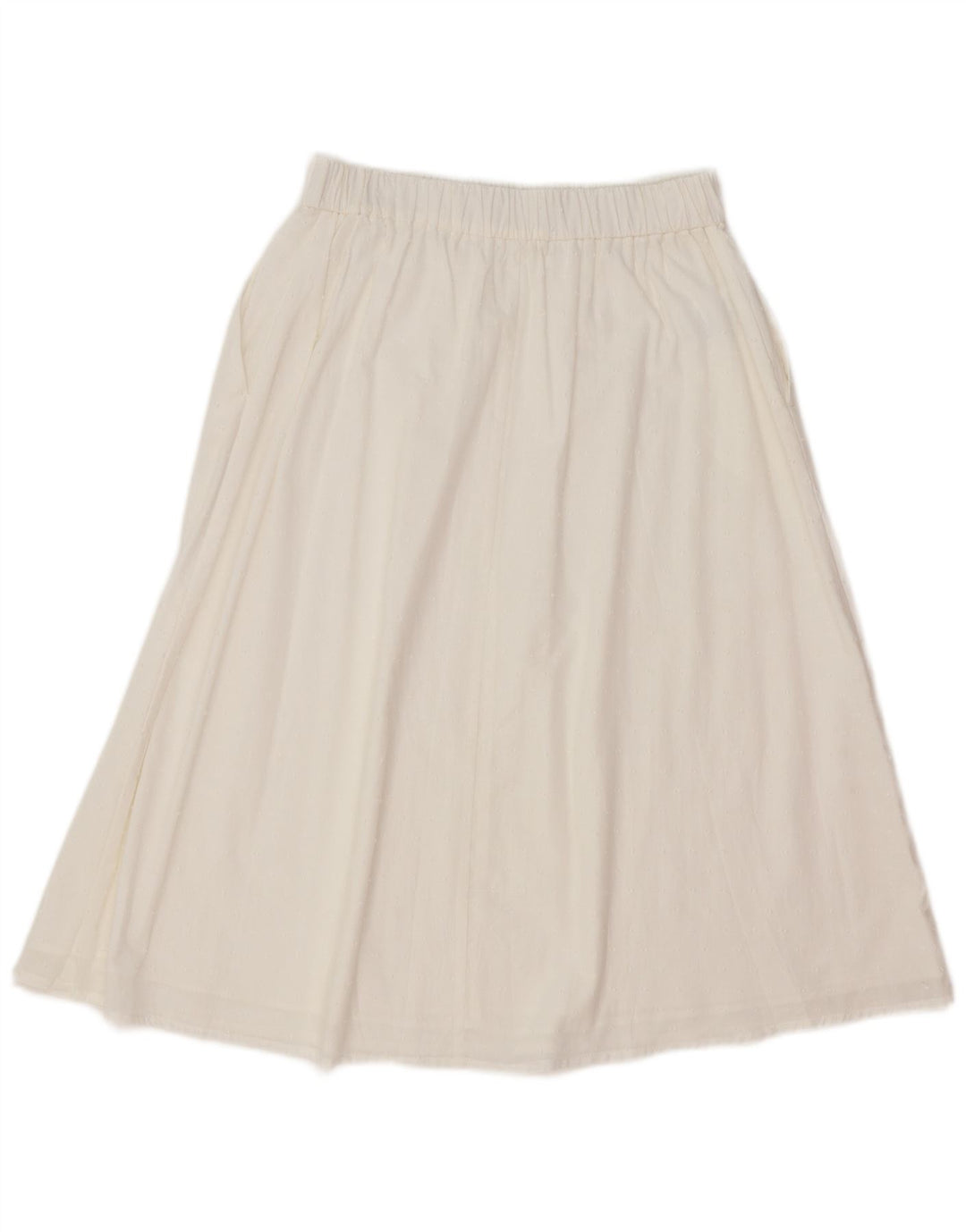 Gonna a trapezio da donna Benetton media W30 cotone bianco