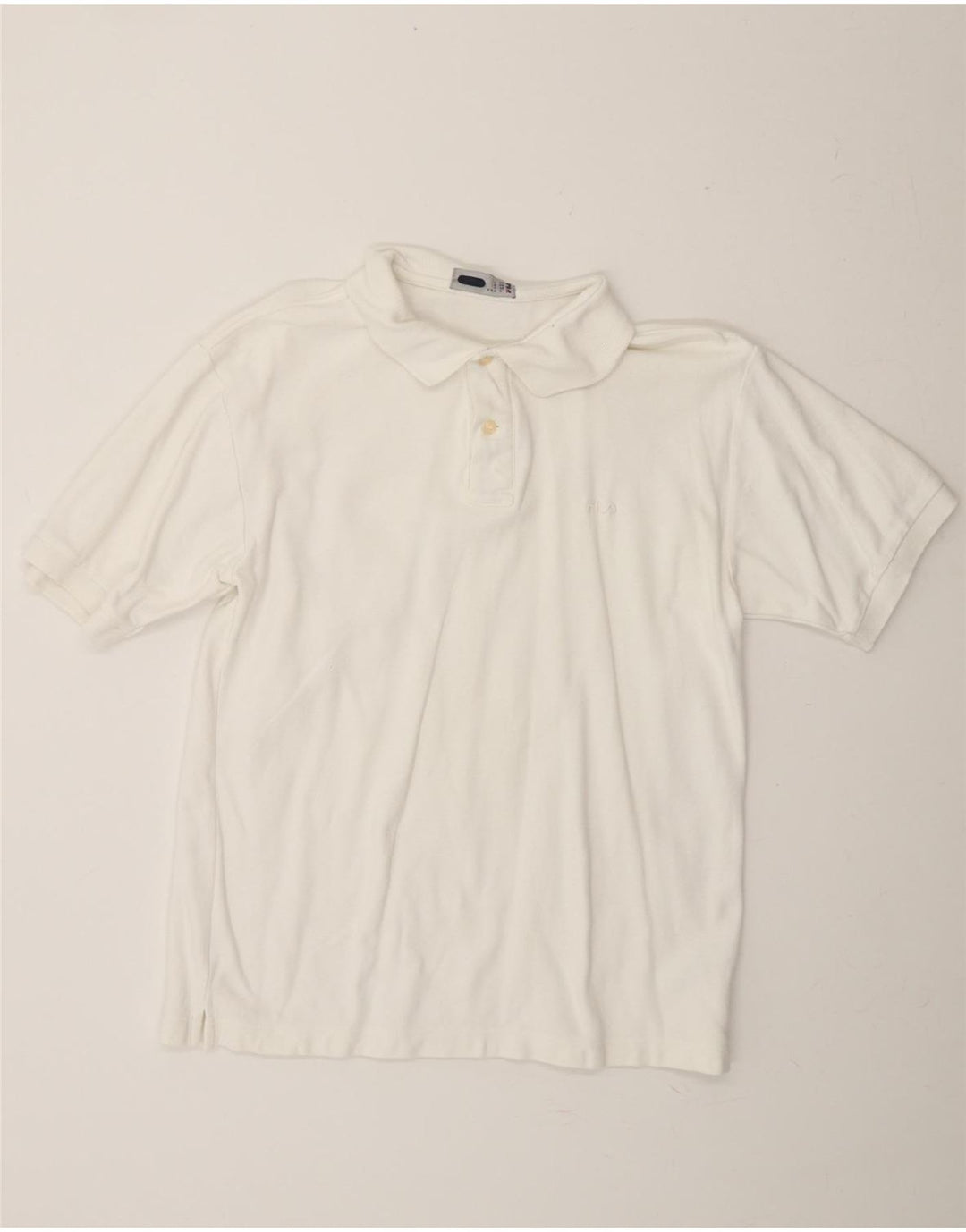 FILA Mens Polo Shirt IT 46 Small White Cotton Vintage Fila and Second-Hand Fila from Messina Hembry 