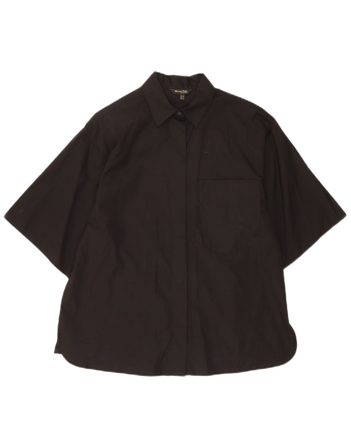 Camicia oversize a maniche corte da donna Massimo Dutti EU 34 2XS Nera
