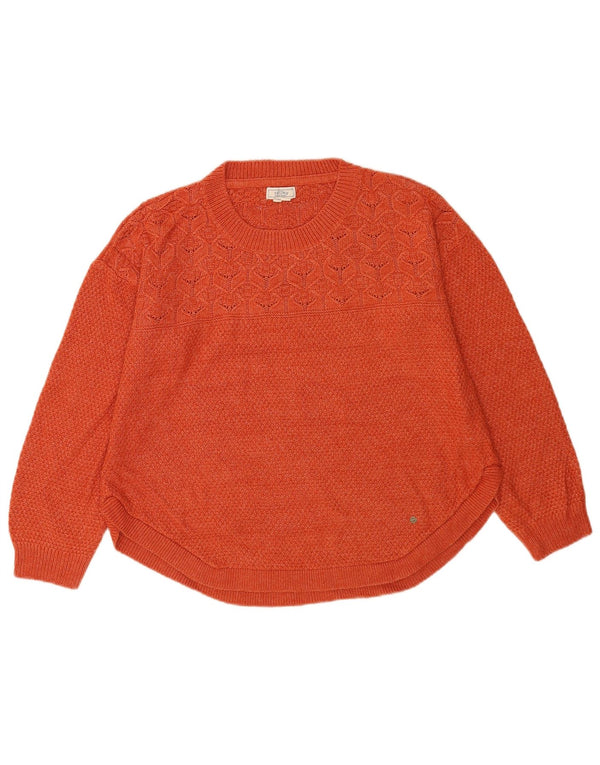 Maglione maglione girocollo da donna vestibilità ampia Fat Face UK 12 Arancione medio