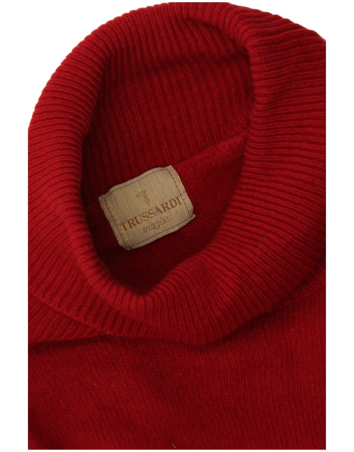 Maglione maglione a collo alto da donna Trussardi UK 12 rosso medio