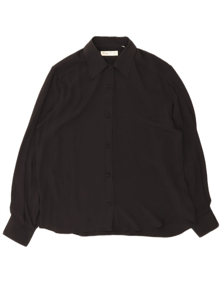 Camicetta da donna Giovanni Rosmini UK 14 seta media nera