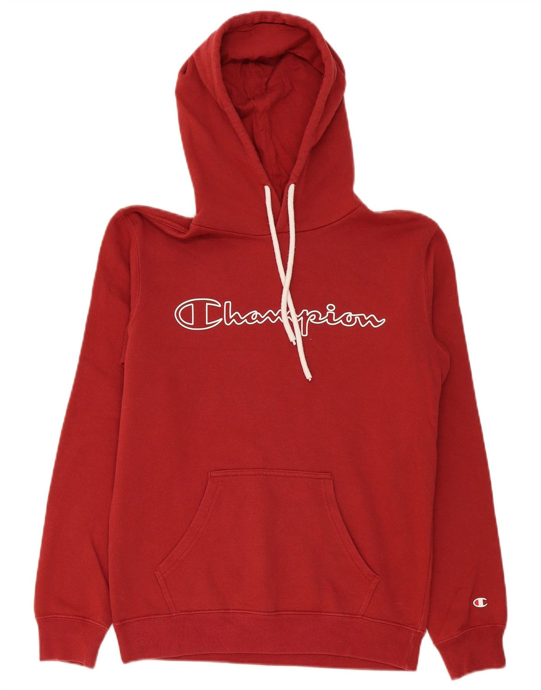 Felpa con cappuccio grafica da uomo Champion Small rossa