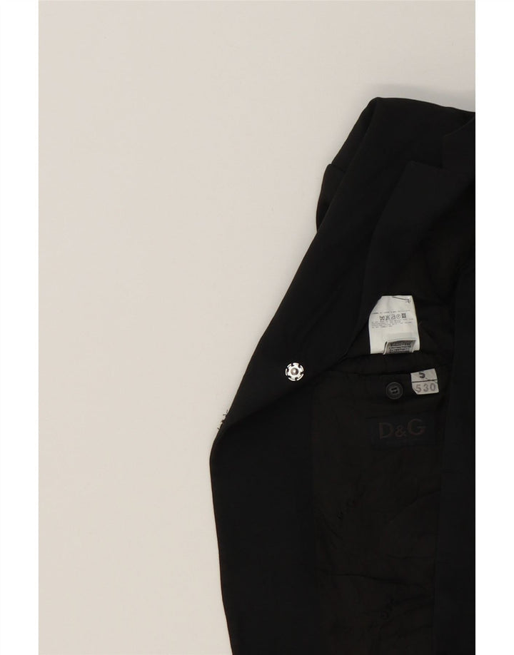 DOLCE & GABBANA Mens 2 Button Blazer Jacket IT 46 Small Black Viscose Vintage Dolce & Gabbana and Second-Hand Dolce & Gabbana from Messina Hembry 