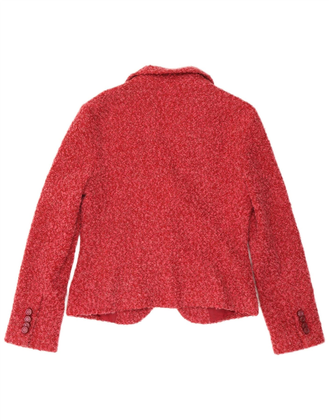 Giacca Blazer a 2 Bottoni ZARA da Donna EU 42 Grande Acrilico Rosso Macchiato