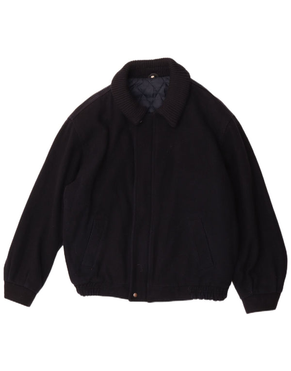 Giubbotto bomber vintage da uomo UK 42 XL in lana blu navy