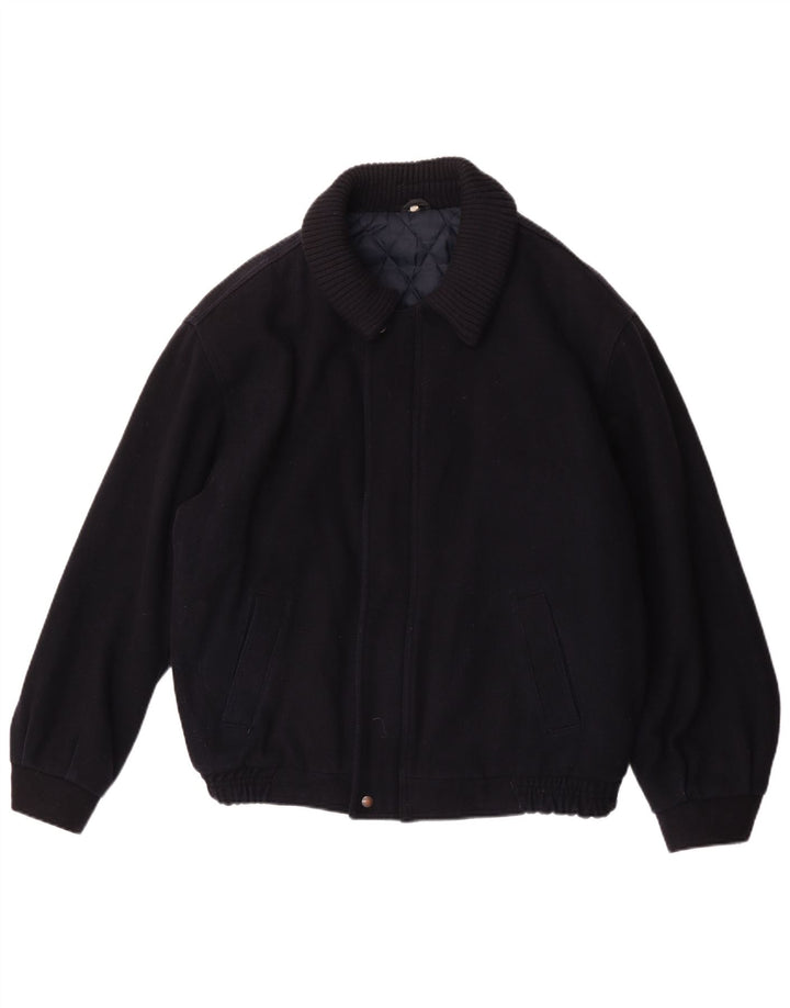 Giubbotto bomber vintage da uomo UK 42 XL in lana blu navy