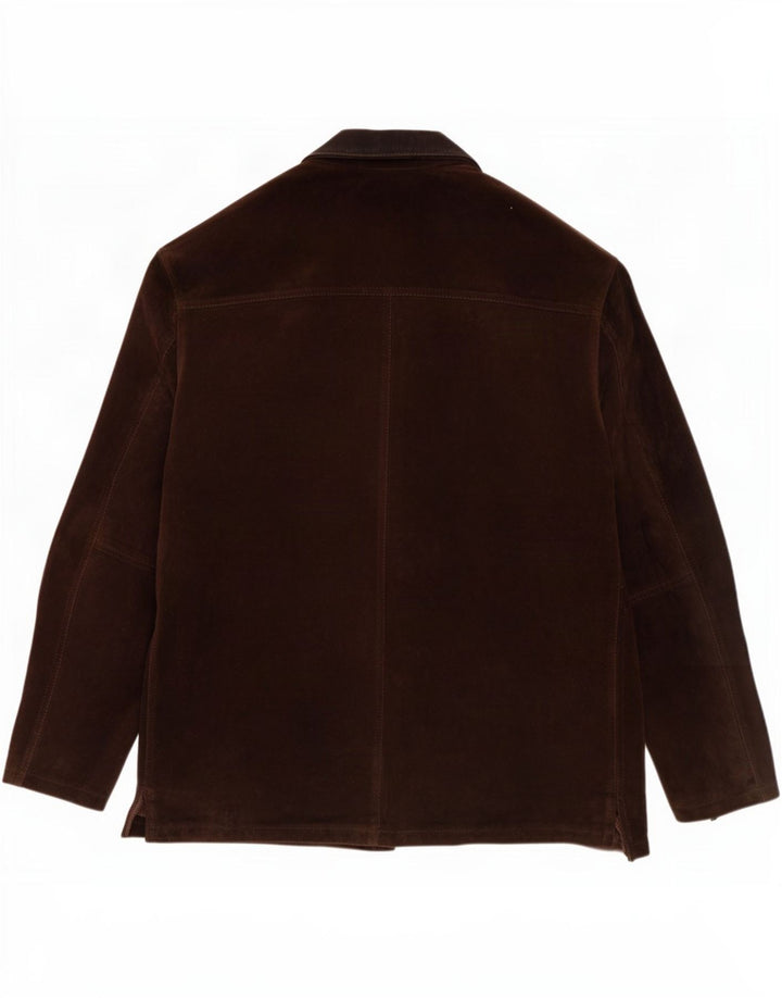 Cappotto giacca a vento in pelle scamosciata da uomo J. C. Twidd IT 50 grande in pelle marrone