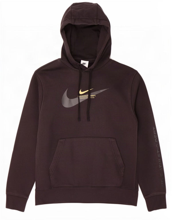 Felpa con cappuccio grafica Nike da uomo in cotone nero medio