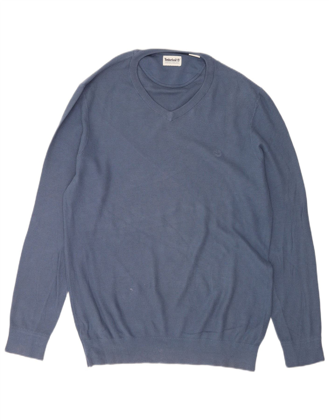 Maglione maglione con scollo a V da uomo Timberland grande cotone blu