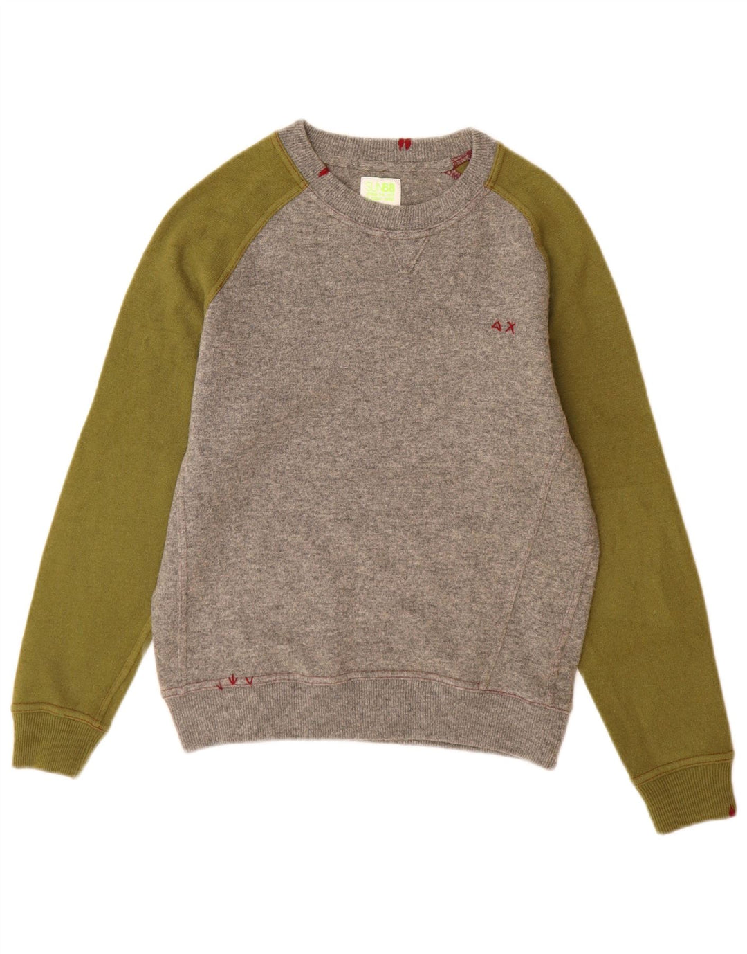 Maglione maglione con scollo a barca da donna Sun68 UK 14 Blocco colore grigio medio