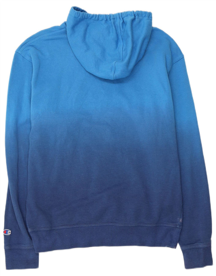 Maglione con cappuccio da uomo CHAMPION in cotone color block blu medio