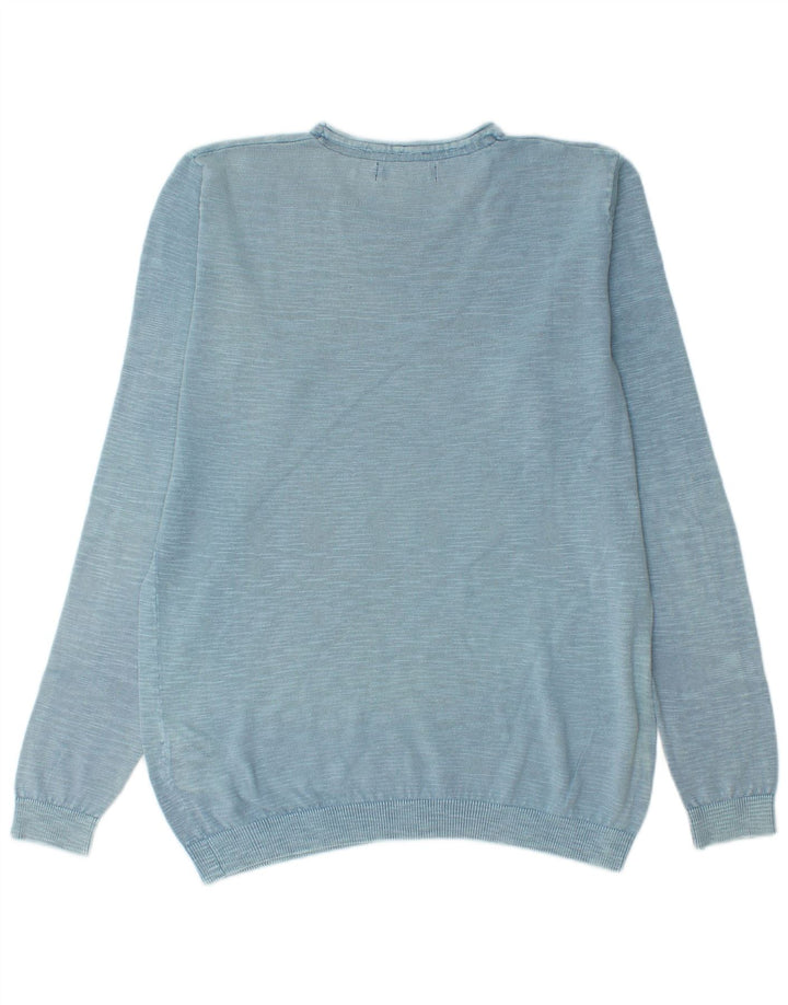 Liu Jo Uomo Maglione Girocollo Maglione Grande Cotone Maculato Blu
