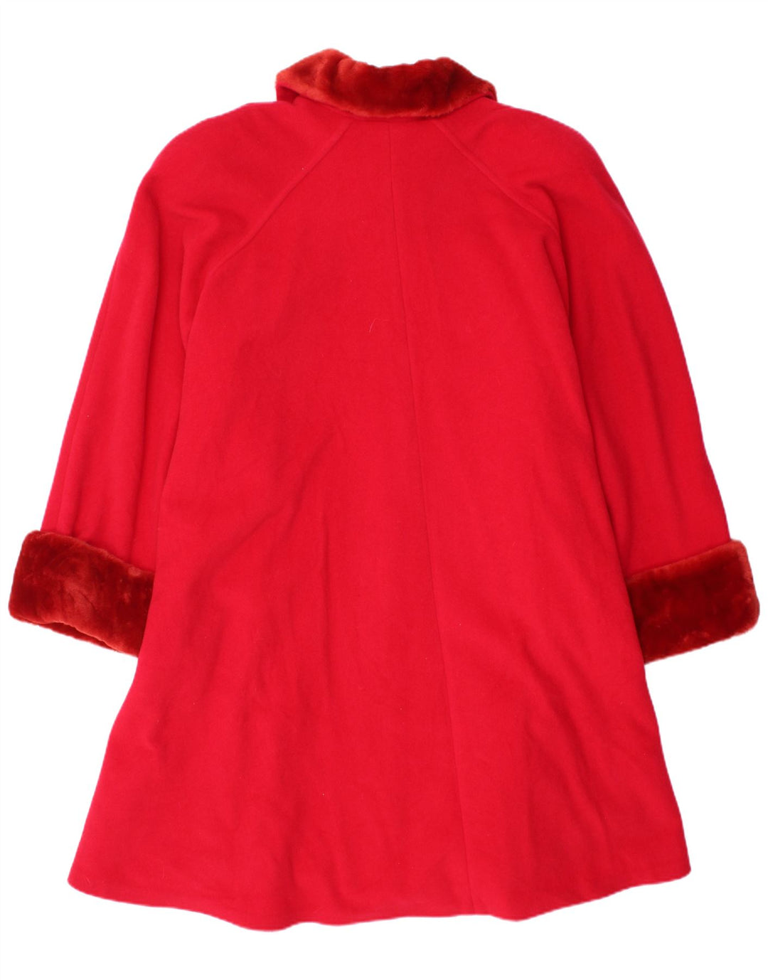 Soprabito da donna vintage UK 20 2XL Lana vergine rossa