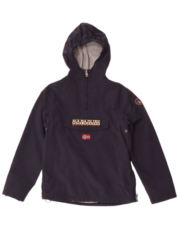 Giacca anorak con cappuccio grafico da bambino Napapijri 13-14 anni blu navy