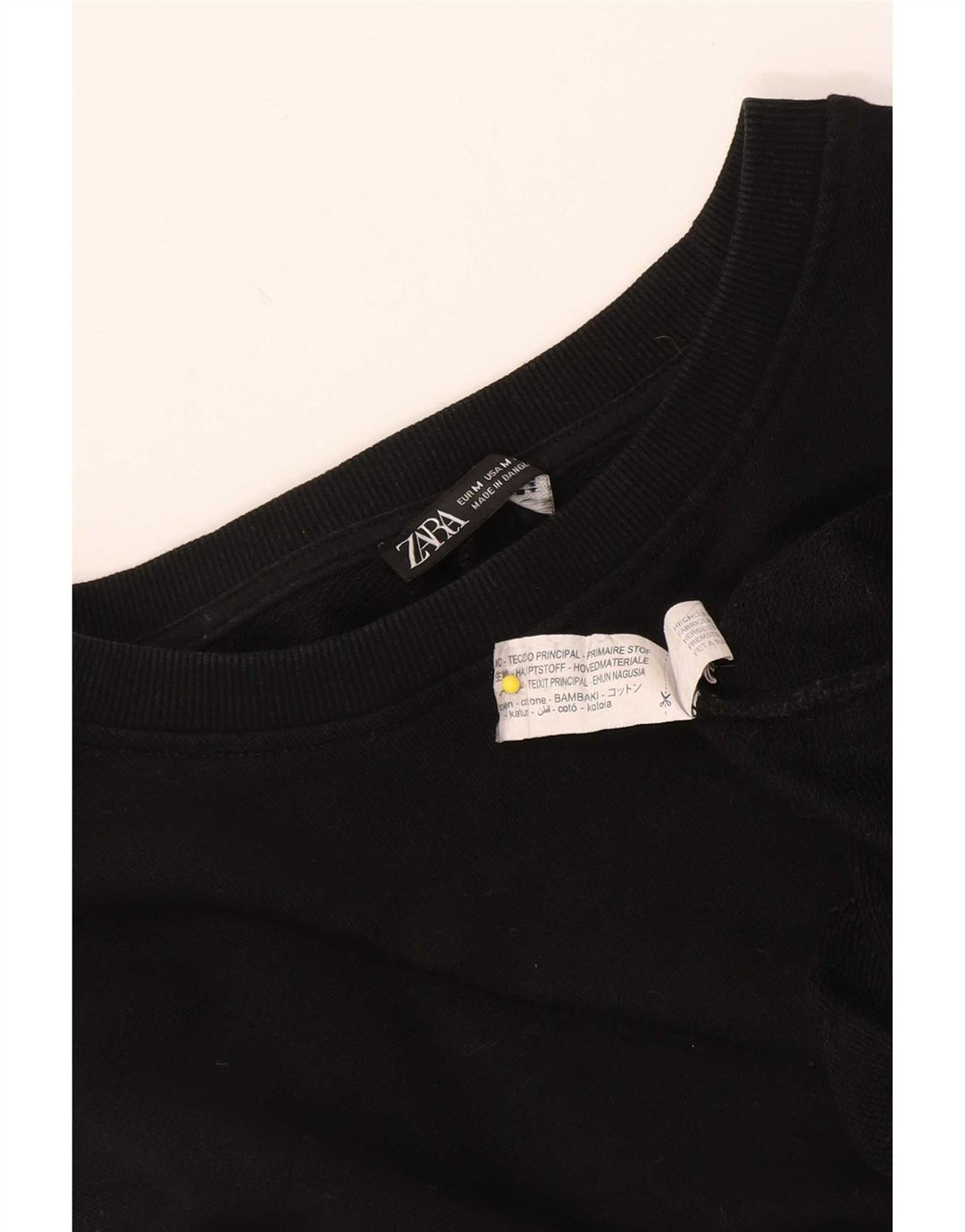 Felpa Zara da donna con maniche a 3/4, taglia UK 14, cotone nero medio
