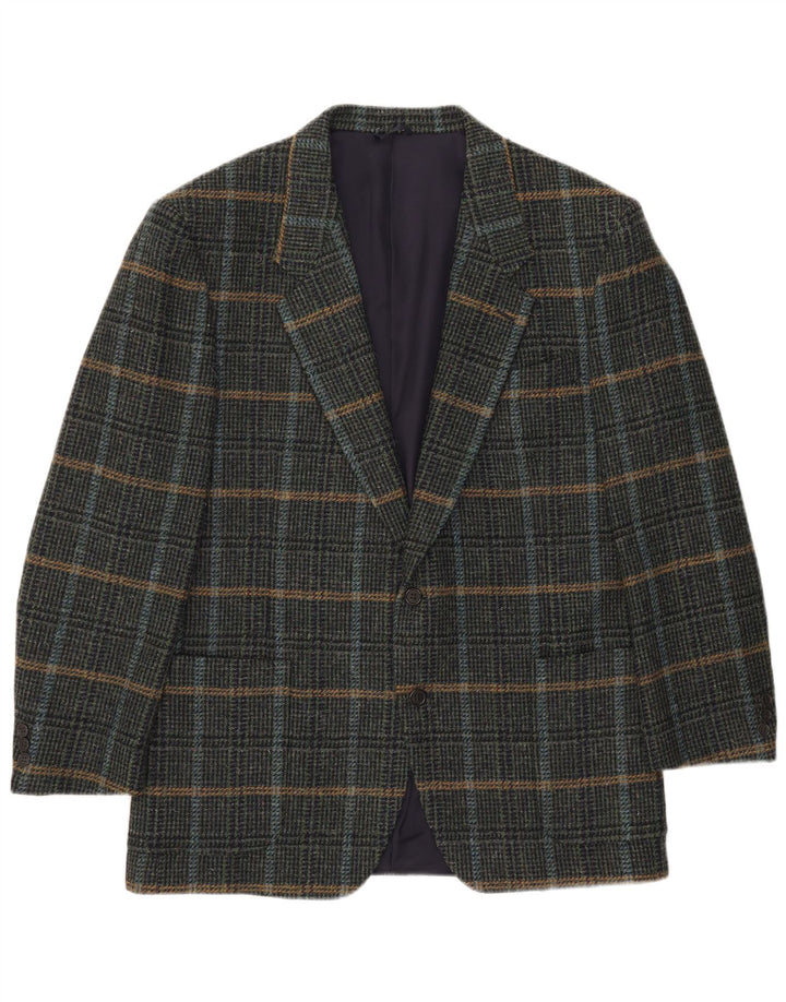 Giacca Blazer da Uomo a 2 Bottoni Nino Cerruti IT 54 2XL Lana a quadri Verde