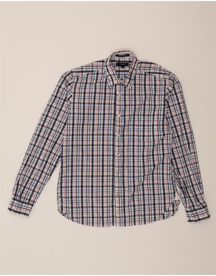 GANT Mens Casual Fit Shirt Medium Multicoloured Check Cotton Vintage Gant and Second-Hand Gant from Messina Hembry 