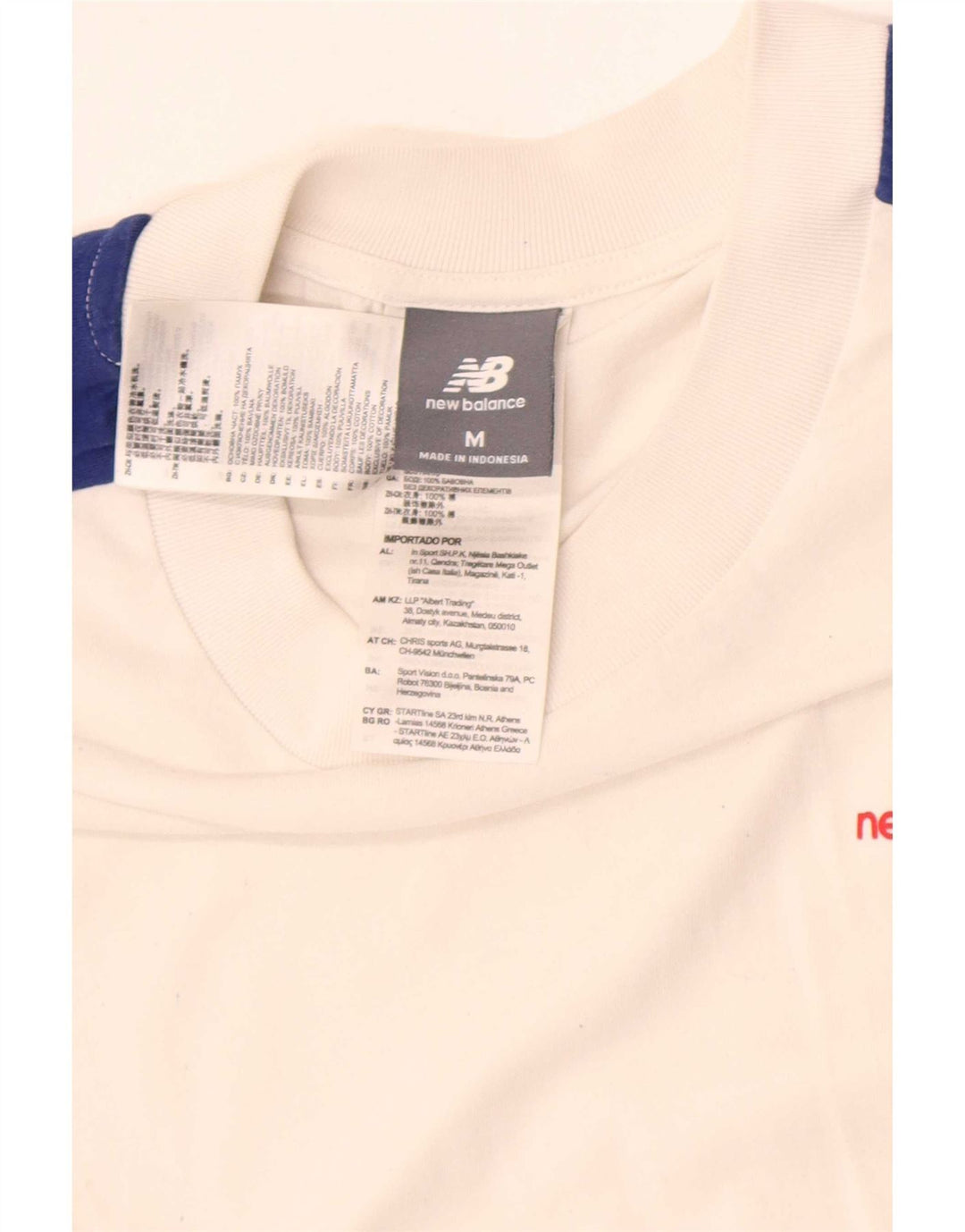 T-shirt da uomo New Balance Top in cotone color block bianco medio