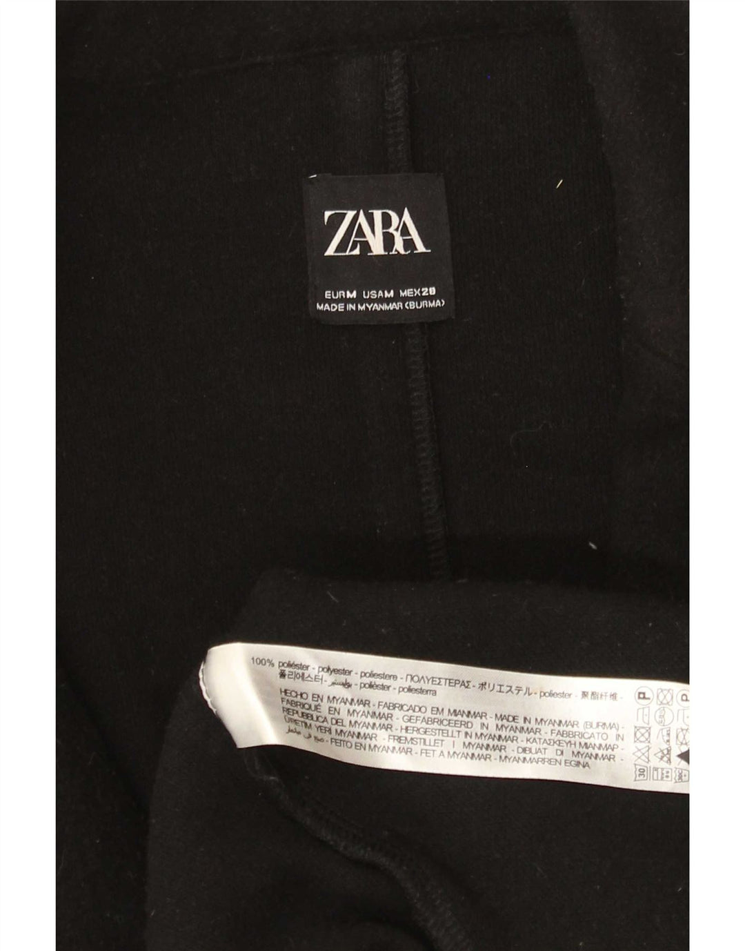 Soprabito aperto da donna vestibilità ampia Zara UK 14 poliestere nero medio