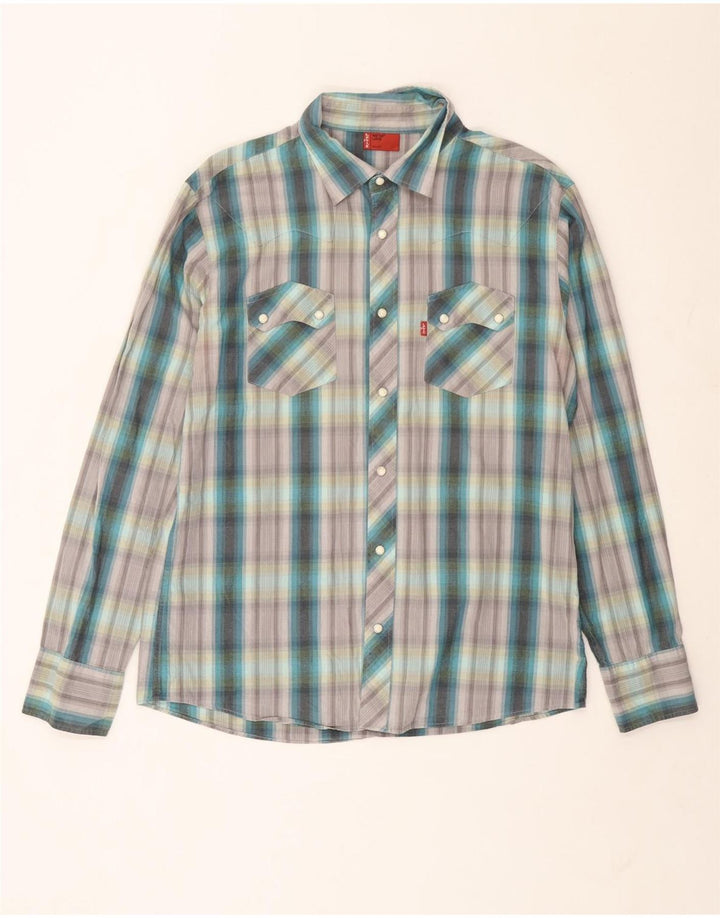Camicia Levi's da uomo in cotone a quadri verdi grandi