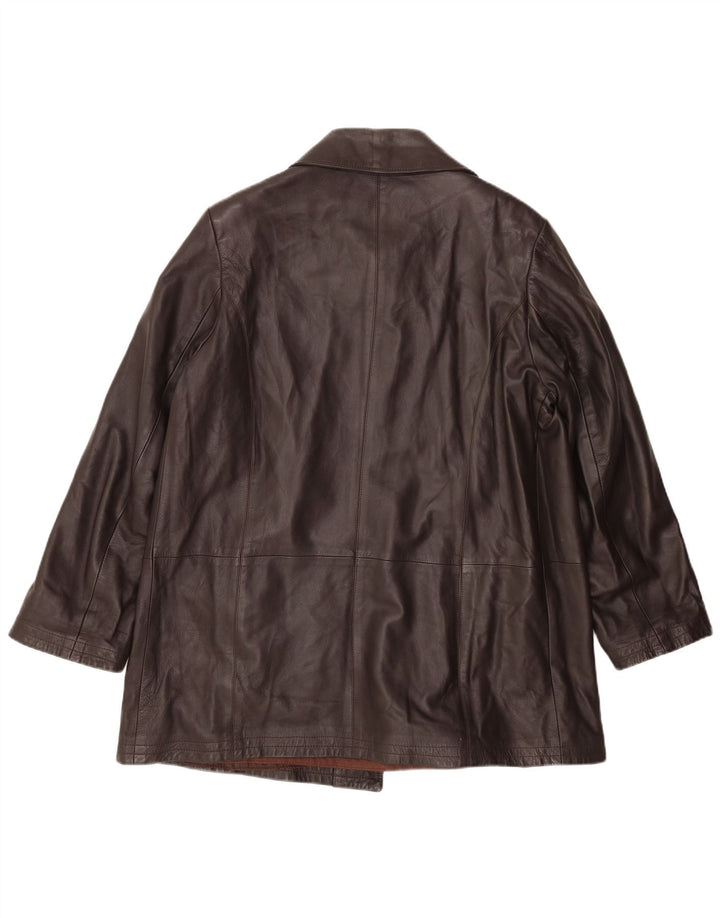 MICHELANGELO Cappotto Donna in Pelle IT 46 Large Pelle Marrone