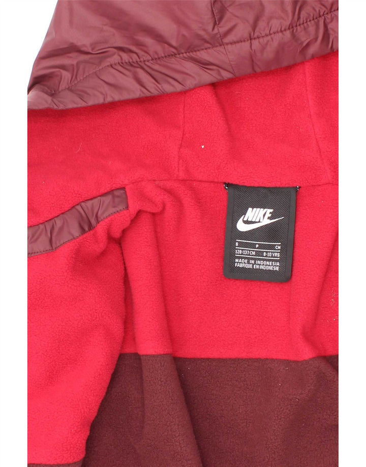Giacca a vento con cappuccio Nike da ragazzo 8-9 anni piccola in poliestere bordeaux