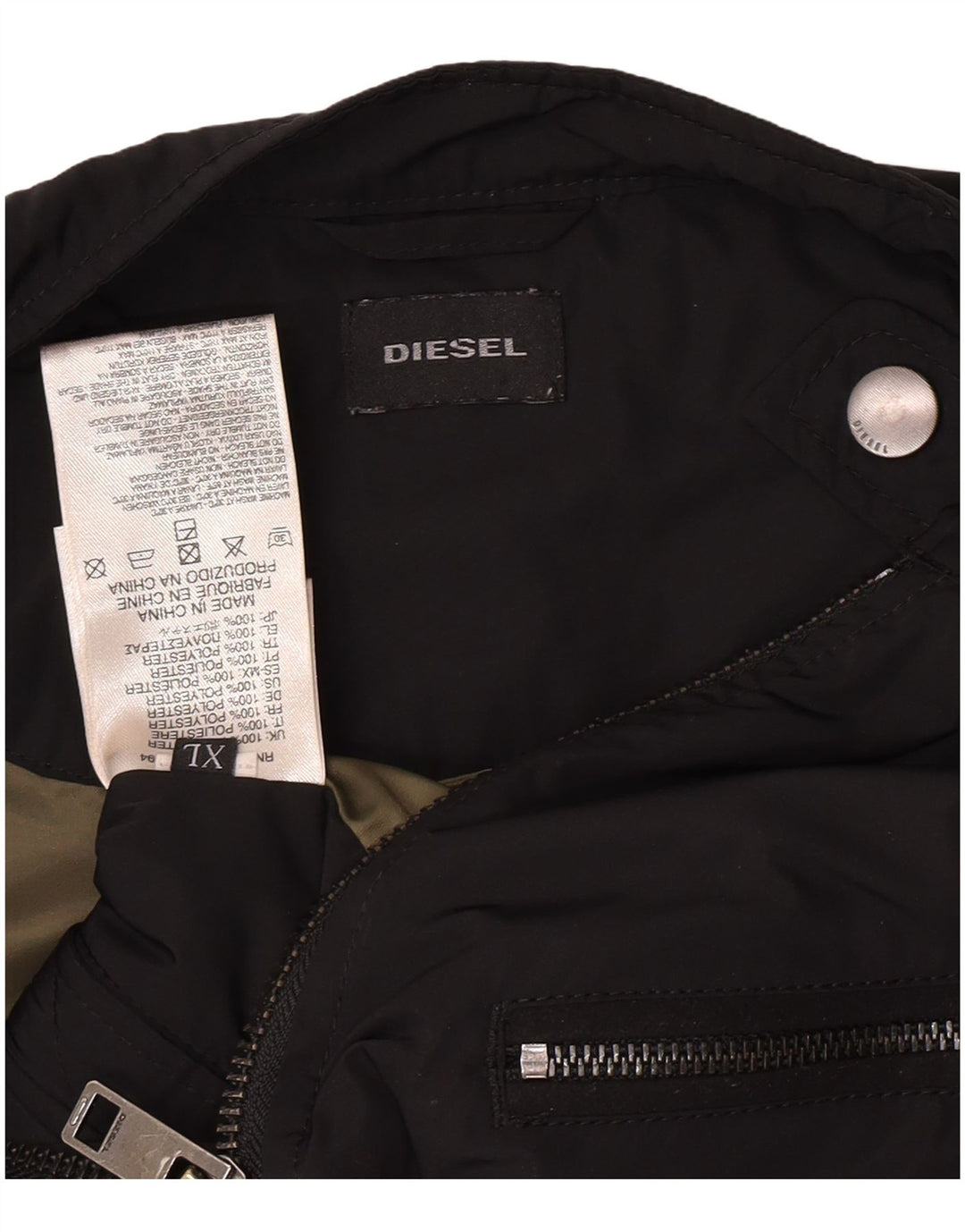 Giacca da motociclista da uomo Diesel UK 42 XL Poliestere nero